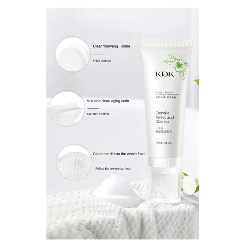 1/2/3 PCS Camellia Amino Acid Facial Cleanser With Brush Head Deep Cleansing, Fresh Oil Control Foaming, Mild Non-Irritant 2