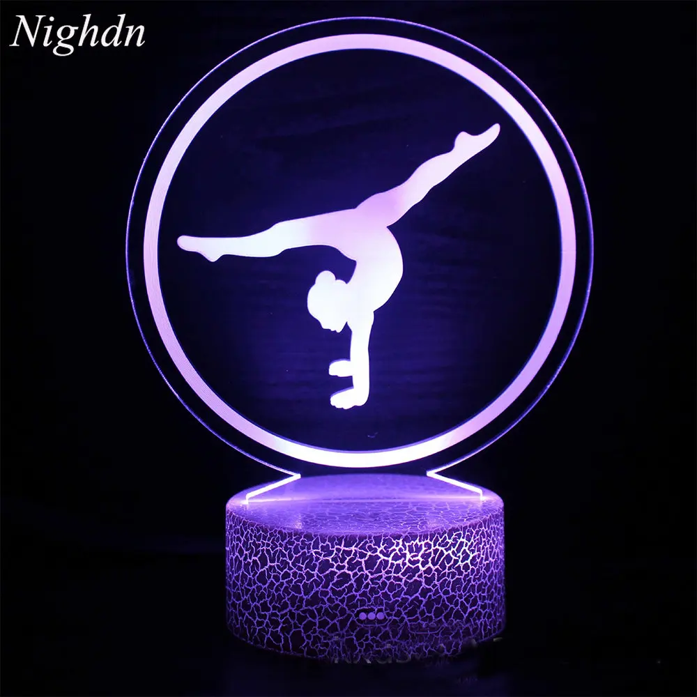 

Artistic Gymnastics 3D Night Light for Room Decor USB Remote Control LED Optical Illusion 3D Lamp Kids Birthday Christmas Gift