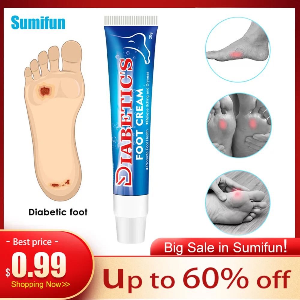 

20g Only$0.99 Diabetic Foot Care Cream Feet Ulceration Erosion Anti Itching Herbal Ointment Skin Repair Antibacterial Plaster