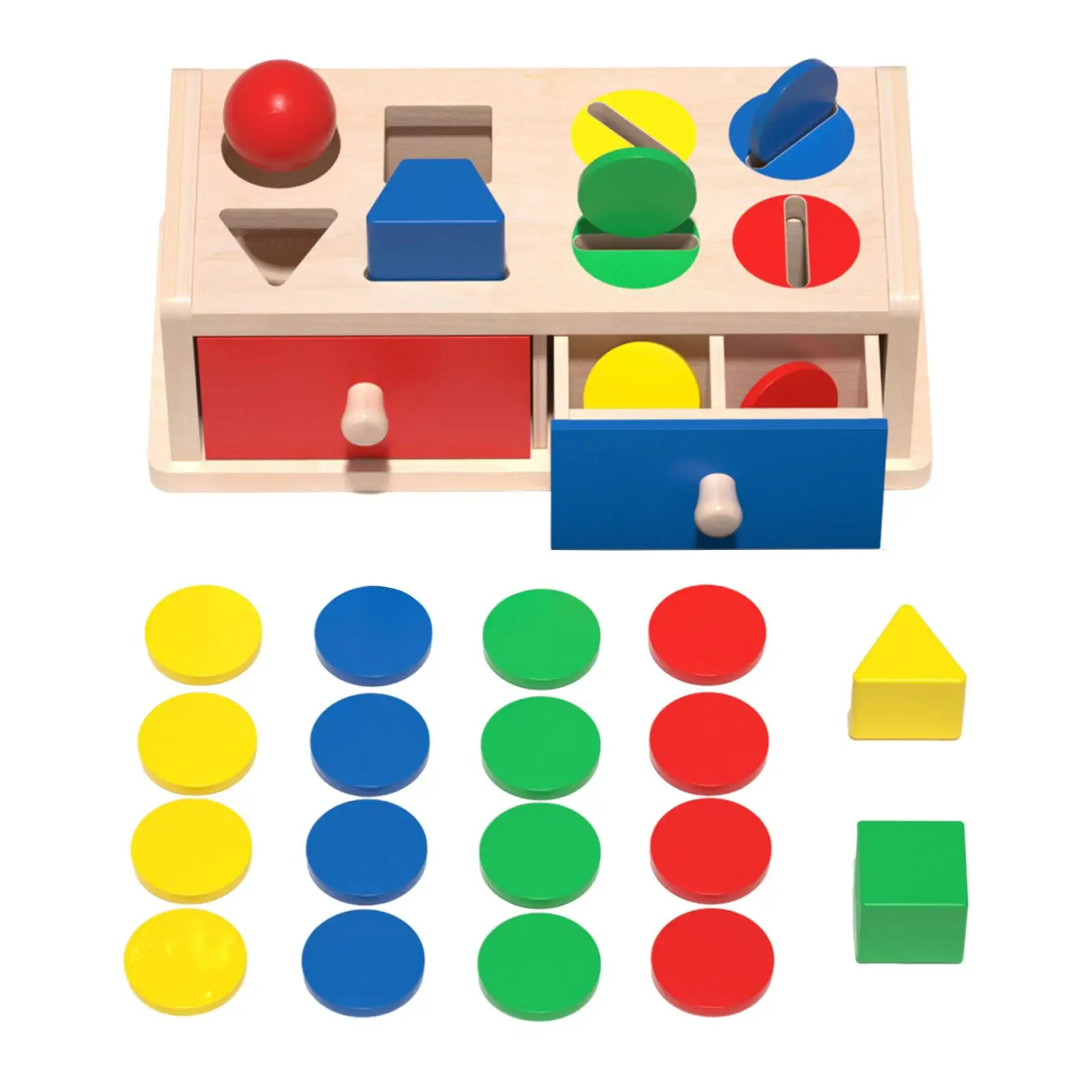 

Montessori Object Box Toddlers Ball Matching Box Baby Toy Wooden Montessori Toy for Game Training Teaching Interaction Activity