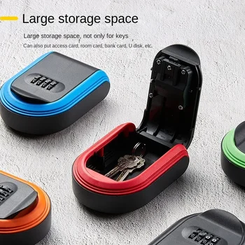 Wall Mounted Key Storage 4 Digit Combination Key Safe Storage Lock Box Plastic Key Safe Box Indoor Outdoor Use For Home Office 1
