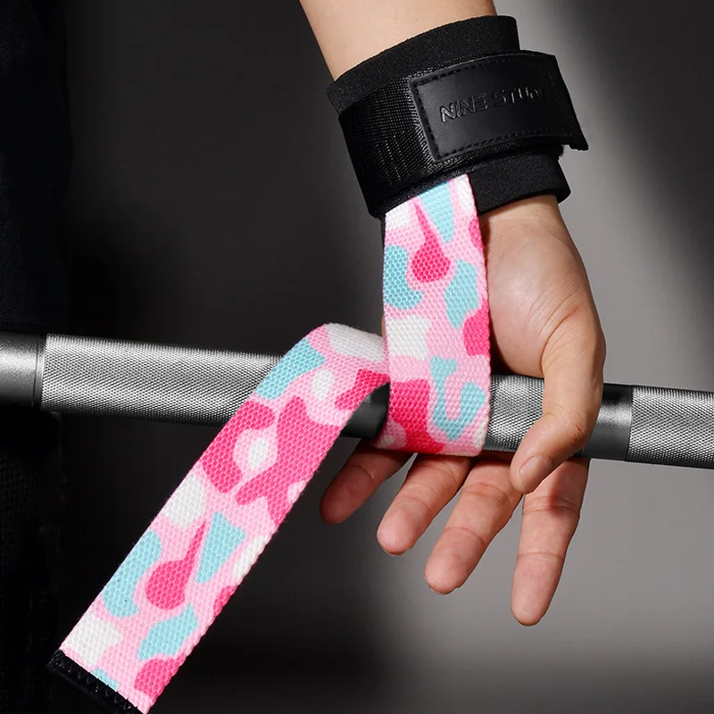 1Pair Gym Fitness Weightlifting Grip Straps Dumbbell Hand Grips Training Wrist Support Bands for barbell Pull up Palm protection 3