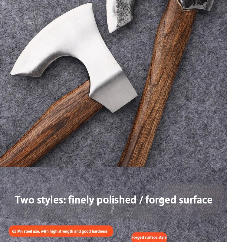 Sa8e162a531ea47a78ac343e624854216P Portable outdoor camping hand axe - Hand-forged multi-functional wood-splitting and bone-chopping axe - Emergency battle axe Mallzona
