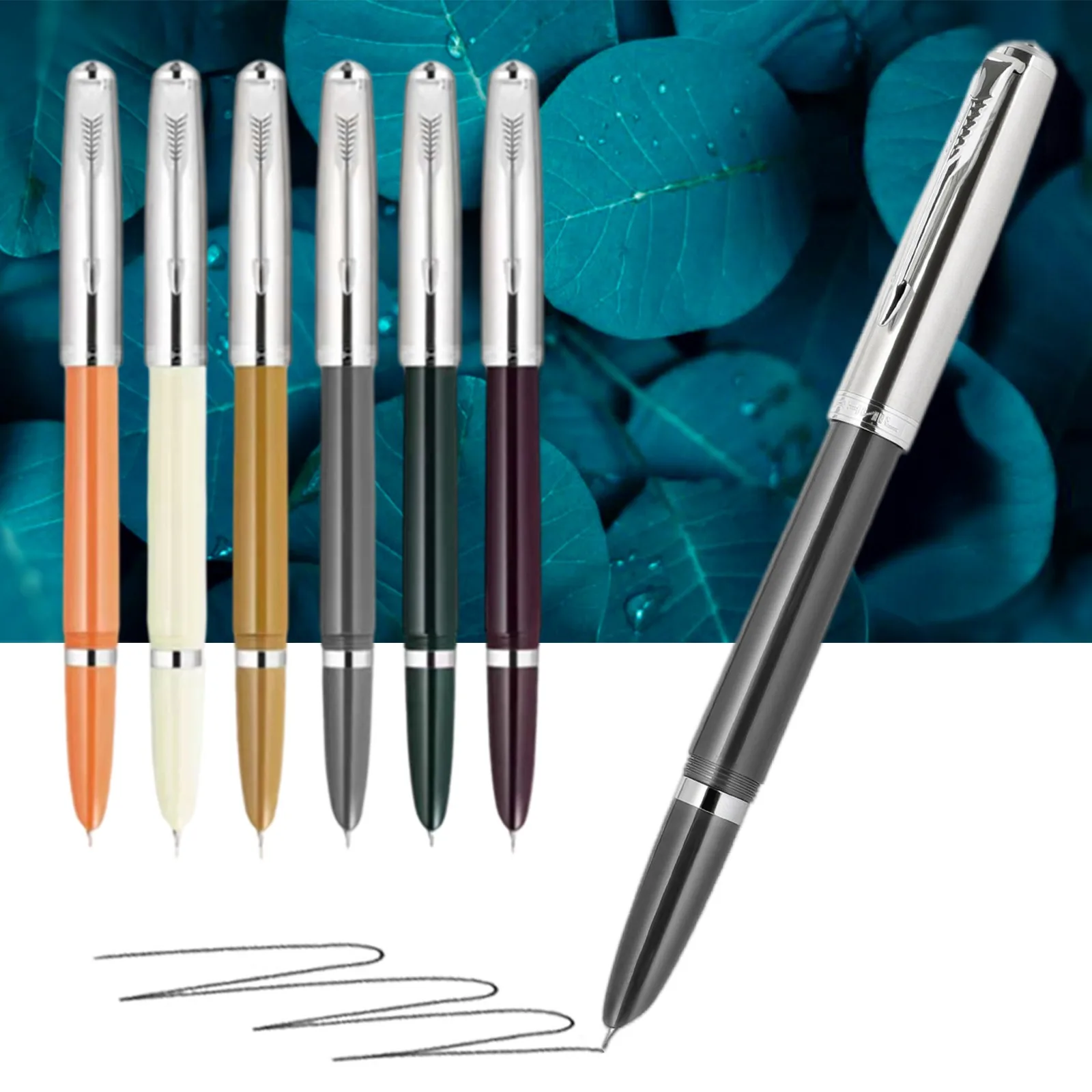 Jinhao 86 Resin Classic Fountain Pen Silver Cap Extra Fine Nib 0.38mm Ink Pen school office business smooth writing pens gifts 2