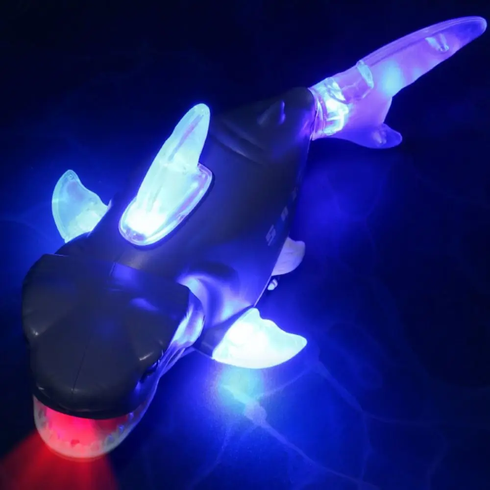 Plastic Swinging Shark Toy with Sound Light Crawling Interactive Shark Toy Collection Simulation Swaying Fish Toys Birthday Gift