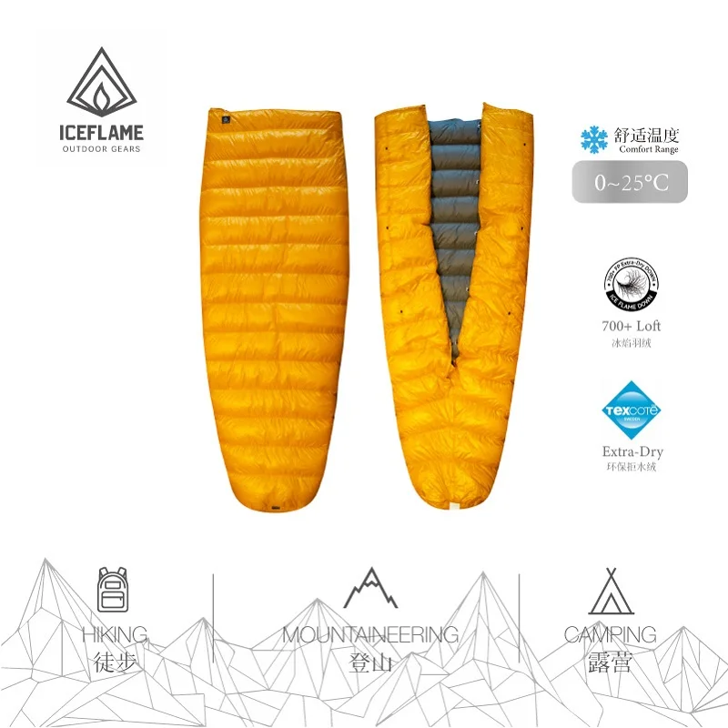 Ice Flame New UL Mummy Quilt White Goose Down Ultralight Duck Sleeping Bag Mat Underquilt For Hammock Backpacking Camping Hiking