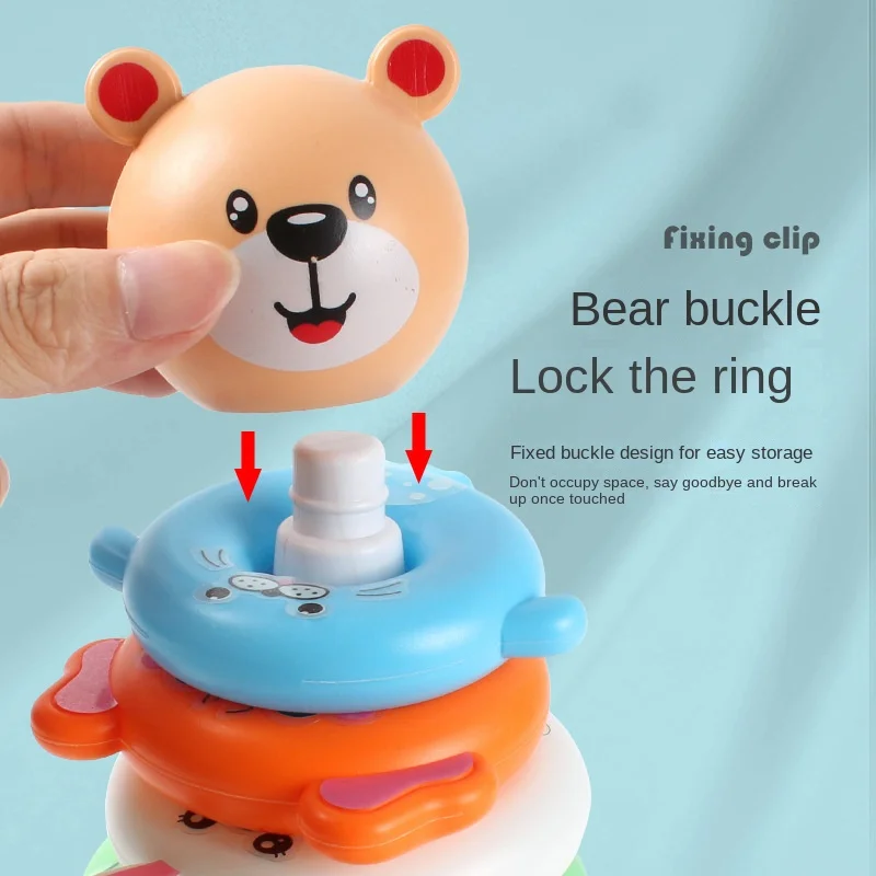 0-12 Month Baby Stacking Puzzle Toys Pyramid Tower Cup Duck Toys stacking puzzle toys