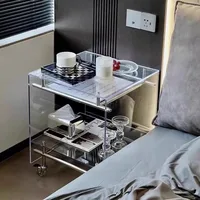 Petite table basse nordique en acrylique, chariot mobile, lumière de célébrité d'internet, luxe, haut sens, table de chevet médiévale, côté canapé 3