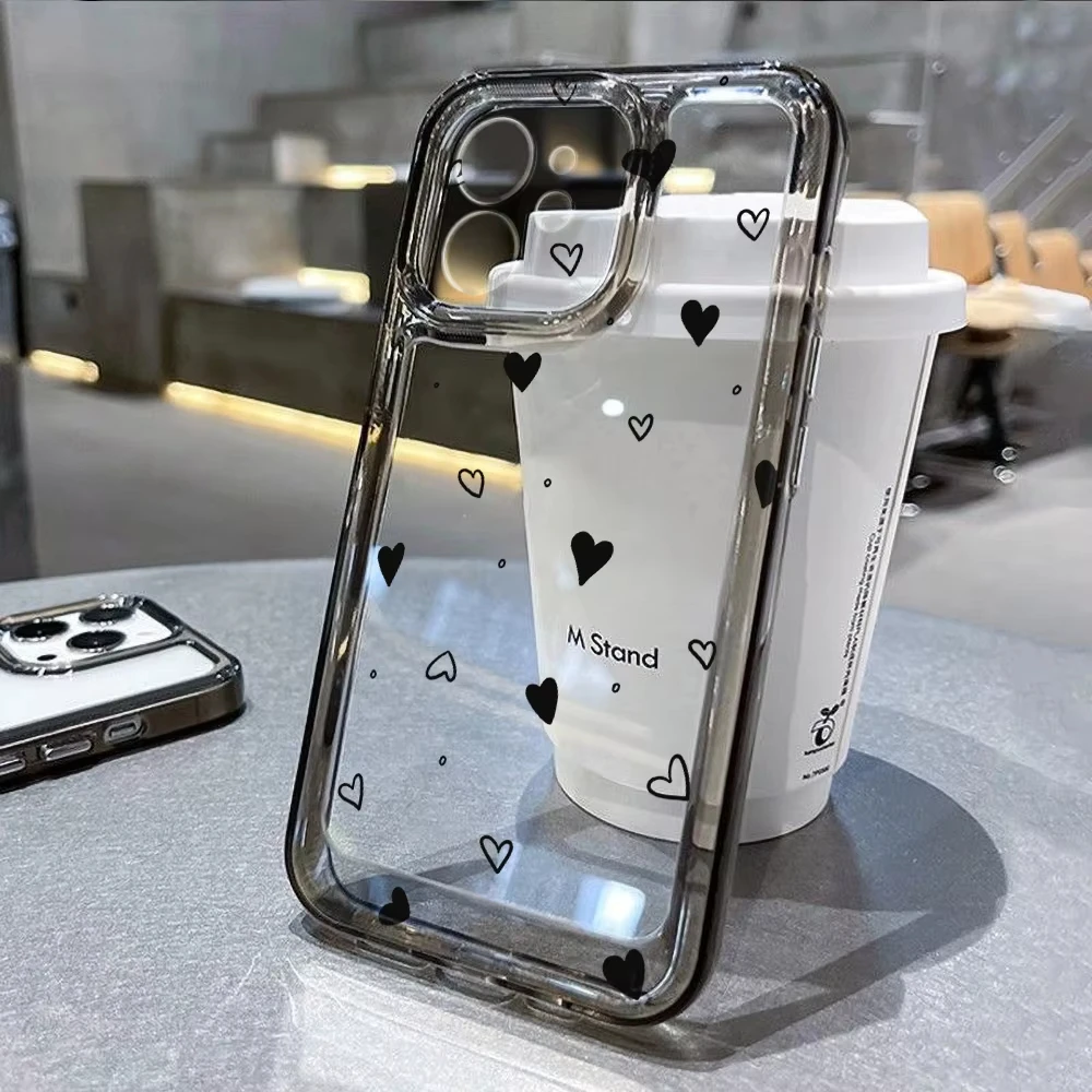 Love Heart Clear Shockproof Phone Case