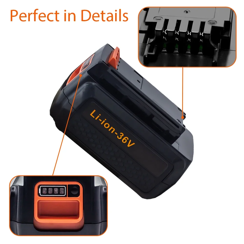 Фото Аккумулятор для электроинструмента Black & Decker, 36 В, 9000 Ач, мАч, LBXR36, BL2036, LBX2040, LST136,LST420,LST220, L50 №3