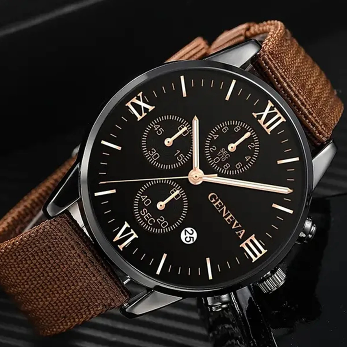 4pcs Quartz Watches Bracelet Watch Set For Men Business Fashion Casual Round Pointer Calendar Watch Accessories