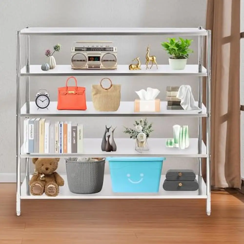 Adjustable Stainless Steel Storage Shelves 5 Tier Industrial Shelving Garage Warehouse Kitchen 5