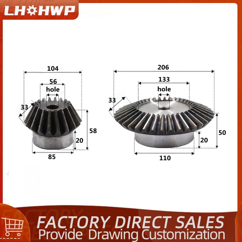 Pinion Spiral 1set 0.5 Module Bevel Gear 0.5M 20 Teeth 40 Teeth Brass