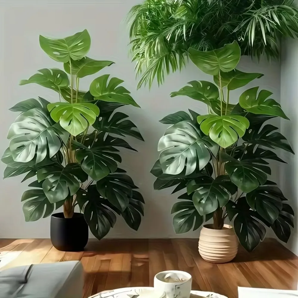 Artificial Palm Tree Realistic Plastic Green Plant for Home Office