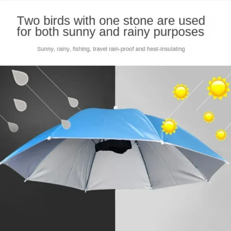 Head Wearing Foldable Umbrella Hat Sun Protection Rain Protection Fishing Outdoor Sports Cycling Sun Umbrella Hat