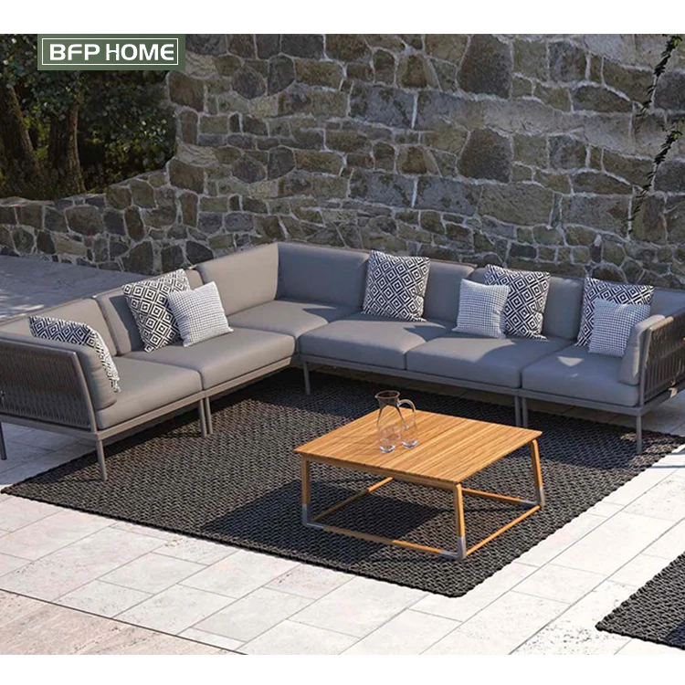 

Home Garden Sofas With Aluminum Frame European Style Rattan Sofa Set Outdoor Furniture