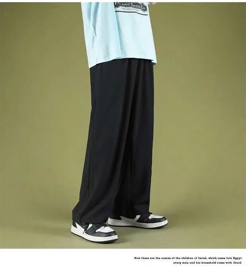 Men's Loose-fit Ice Silk Pants Summer Thin Straight-leg Casual Pants Trendy Wide-leg Sweatpants Casual For Men 9 Sa8e213a46a654814a60657f4040f26f1F