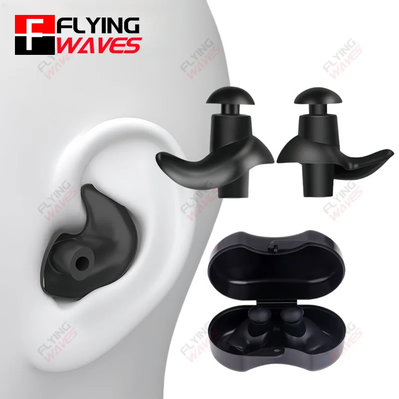 Swimming Silicone Earplug Nose Clip Waterproof Spiral Earplug for Adult Kids Surf Showering Bathing Beginner Swimming Equipment