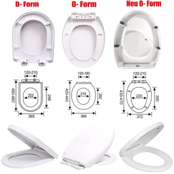 Soft Close Square Toilet Seat Quick Release,Anti-Bacterial White+360° Adjustable Stainless Hinges, Simple Top Fixing Lid Loo WC 1