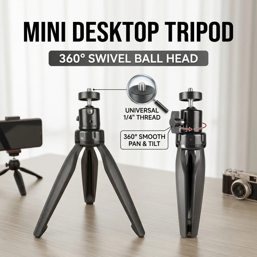 Versatile Extendable Tripod with Built-In Handle for Photography and Streaming