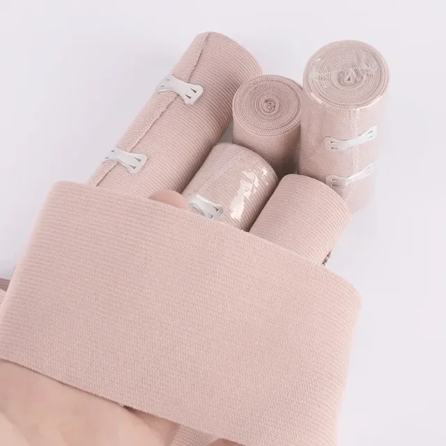 1 Roll Compression Bandage Wrap with Clips,Sports Bandages Tape for Ankle, Wrist, Arm, Leg Sprains First Aid Bandages Measure 3