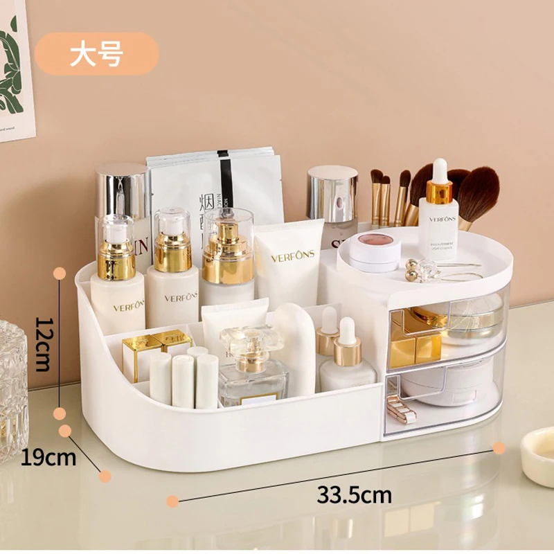 Chic Drawer-Style Cosmetic Organizer Portable Makeup Storage Box For Skincare, Lipstick & More Desktop Storage Stationery Box 5