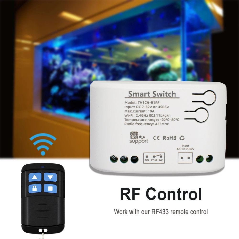 Temperature Humidity Sensor WiFi Smart Temperature Humidity eWelink Switch Controller 10A 2000W Temperature Humidity Sensor Works with Alexa Google Home