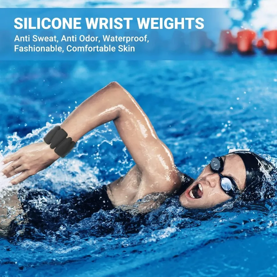 Wrist Weights Set of 2, Adjustable Silicone Weight Bracelets for Women & Men, Wearable Ankle/Wrist Weights Suitable for Yoga, Da