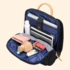 BOPAI Women Fashion Lightweight Commuter Backpack Business Cowhide Shoulder Bag Waterproof Nylon Bag 14 inch Computer Bag 6