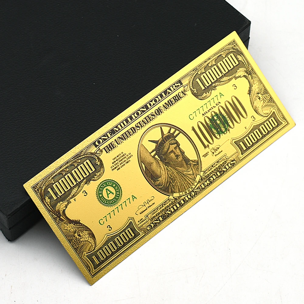 EUA Estátua da Liberdade Notas de Ouro, Um Milhão de Dólares Notas, Estátua  Presidencial, Notas Comemorativas, Decoração - AliExpress
