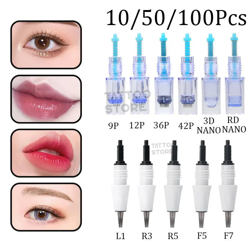 

10/50/100PCS Microblading Artmex Needle Eyebrow Sterilized Cartridge Nano Needle Tattoo Needles for Artmex Machine Tattoo