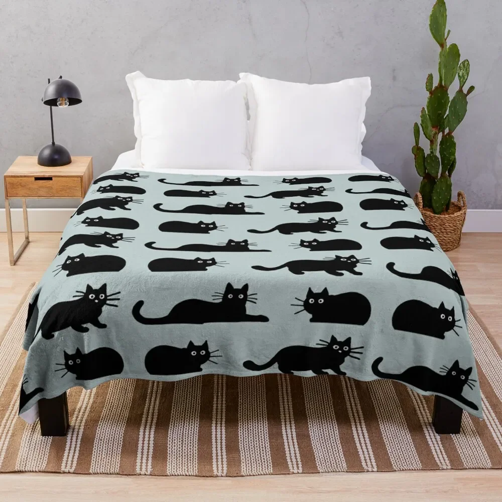 

Black Cat Throw Blanket Summer Sofas Luxury Brand blankets ands Luxury Thicken Blankets