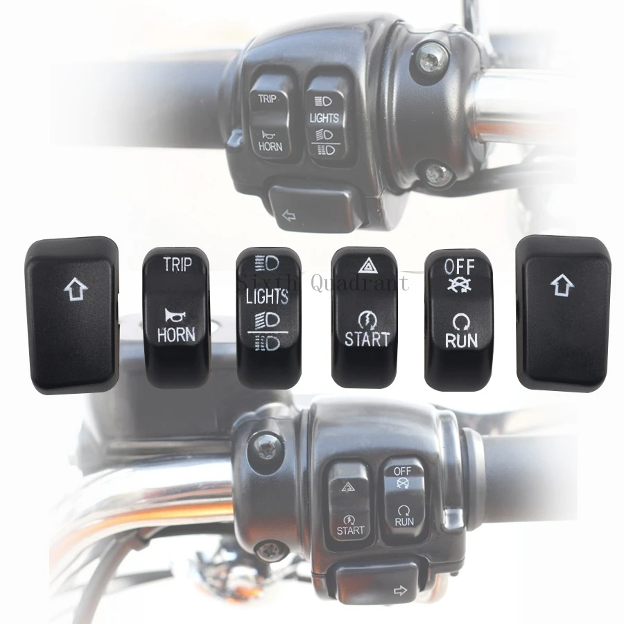 

Mew Motorcycle Handlebar Control Parts ABS Switch Caps Button Cover For Harley Sportster XL Dyna CVO Softail Breakout Fat Boy