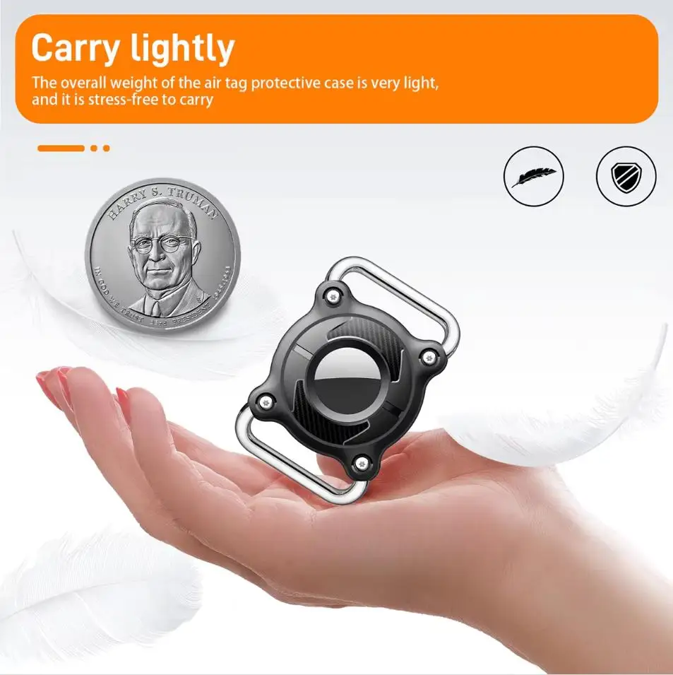 Airtag Dog Collar Holder Waterproof Airtag Case for Dog Collar with Removable Metal Loop Light Weight fit for Apple Airtags