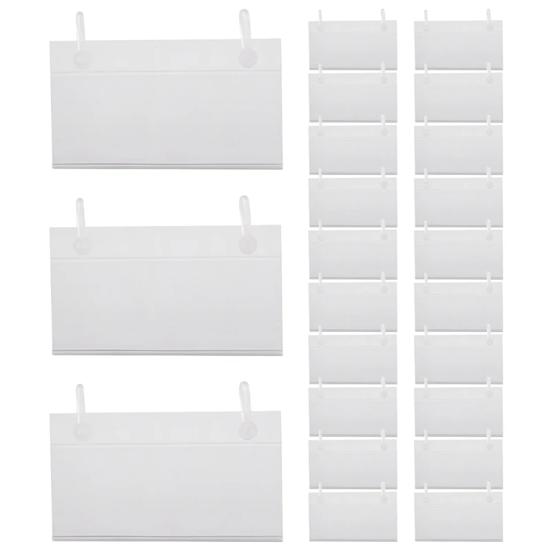 

80Pcs Plastic Basket Label Holders Price Tag Ticket Hanger Clips With Button Design Lock Closure For Market Grocery