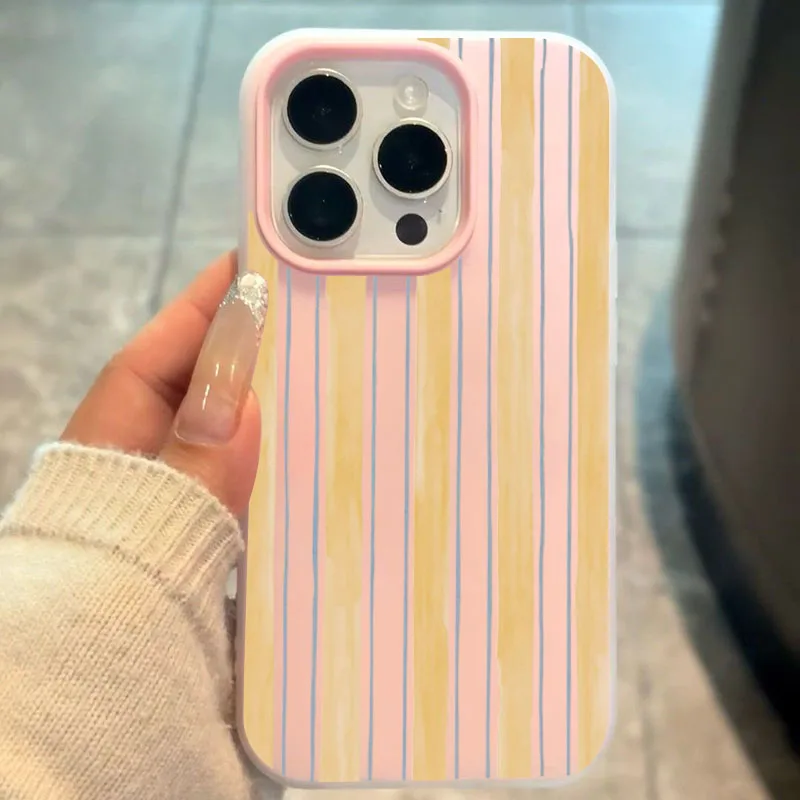 Stylish Yellow Striped Phone Case