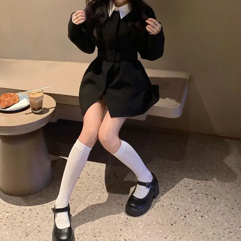 

Autumn High-Grade Sweet Spicy Black Suit Jacket Female Sweet and Cool Hot Girl Design Sense Two-Piece Suit