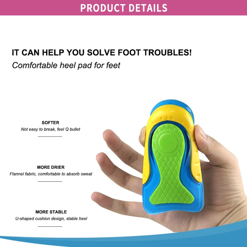 1pair Soft Silicone Gel Heel Pads U-shaped Heel Inserts Insole Height Increase Shoes Pad Spurs Pain Cushion Foot Massager shoe insoles,heel patch insole,heel protector,heel protector pads,heel insoles,heel cushion insole,heel cushion protector,heel grips