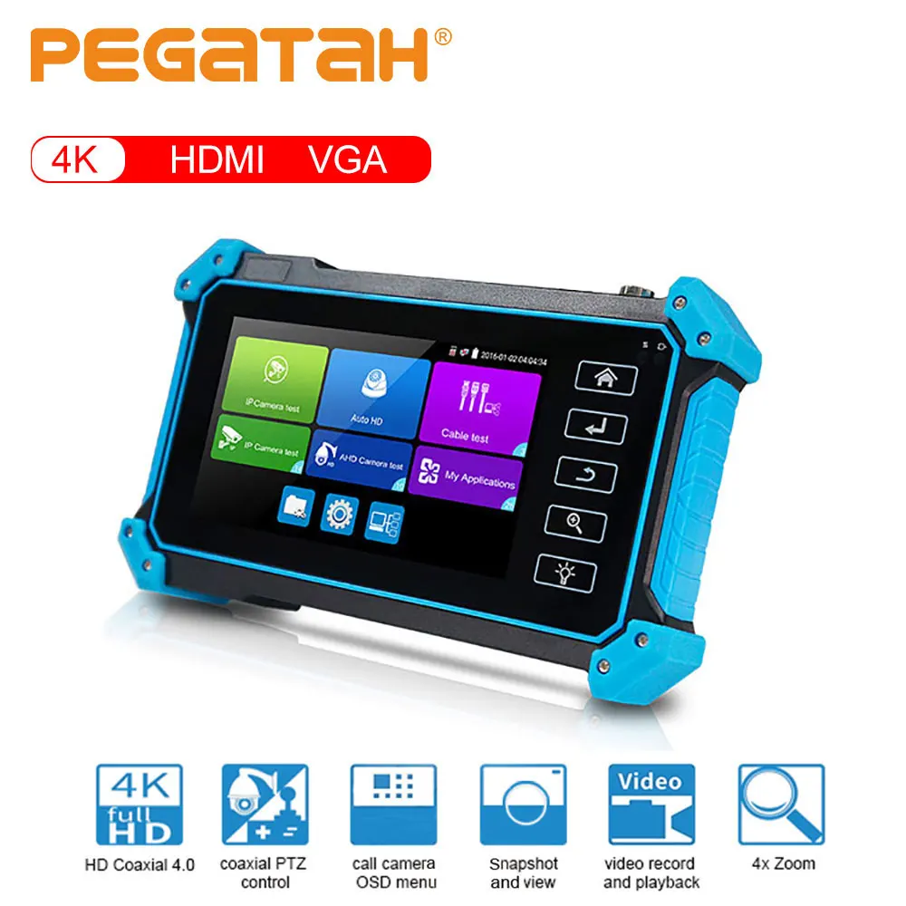 PEGATAH IPC-5200C/IPC-5100 CCTV Tester IP Tester 4K Monitor Testers HDMI VGA CCTV for IPC POE AHD CVI TVI SDI Cable Testing pegatah ipc 5200c ipc 5100 cctv tester ip tester 4k monitor testers hdmi vga cctv for ipc poe ahd cvi tvi sdi cable testing