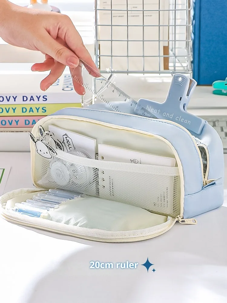 Learning Pencil Case Multi-layer Large Capacity Pencil Case Fashionable Simple and Practical Stationery Bag Storage Bag
