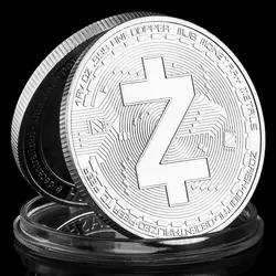 Golden Plated Zcash Cryptocurrency Souvenir Coin - Elegant Home Decor and Collectible Gift (Silver)