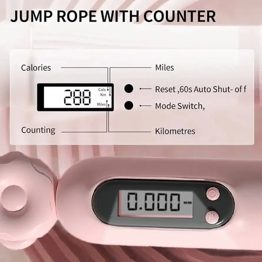 Jump Rope with Counter Adjustable Skipping Rope with Calorie Counter Smart Skipping for Fitness Exercise and Weight Lose jump rope