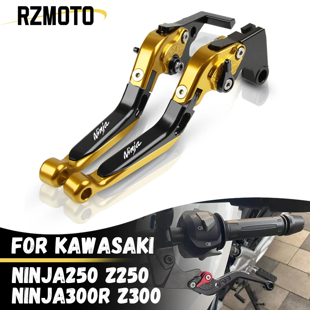 

Для KAWASAKI NINJA 250 Z250 NINJA 300R Z300 Z 300 мотоциклетные регулируемые рычаги тормоза CNC рычаги сцепления руль Ручные захваты концы