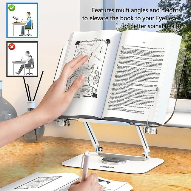 Supporto per libri per la lettura 360 supporto per Display girevole per  libri di testo forniture per la lettura supporti per quaderni di testo  ricetta per laptop - AliExpress