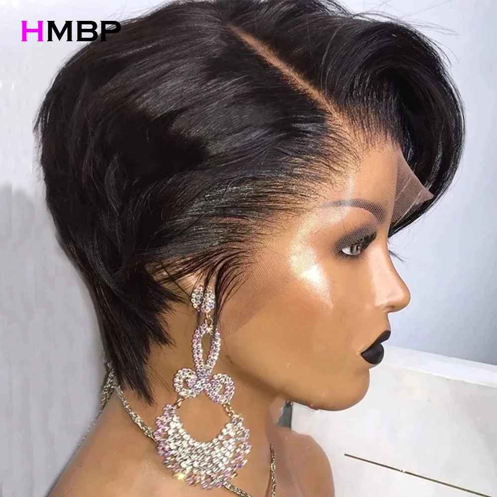 

180 Density Pixie Cut Wig 13x4 Transparent Lace Frontal Wigs For Women Human Hair Short Bob Lace Front Wig Brazilian Preplucked