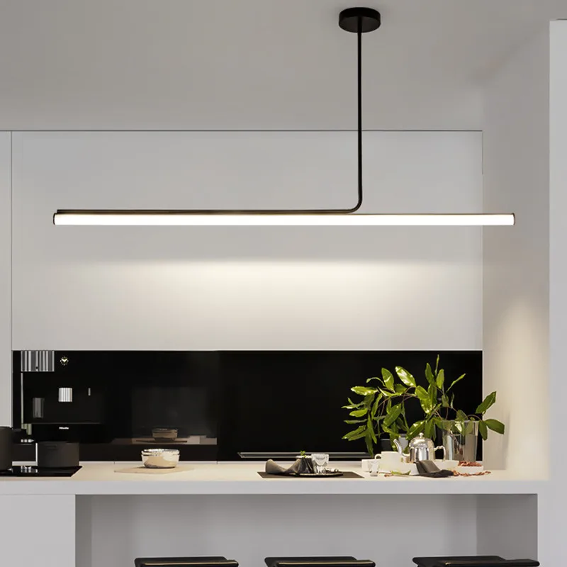 Modern Simplicity Led Chandelier for Living Dining Room Kitchen Black Pendant Lights  Home Decoration Hanging Light Fixture