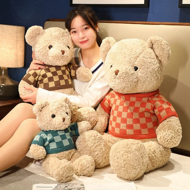 1pc 45-65cm Cute Classic Teddy Bear Plush Toys Kawaii Sweater Bear