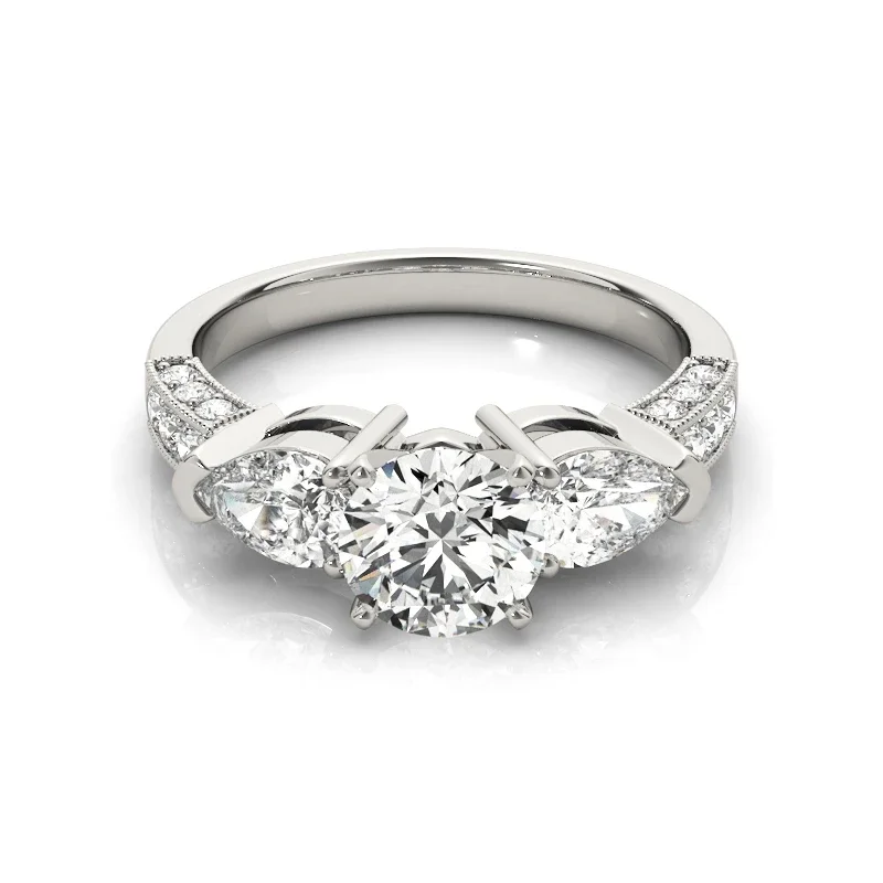 

Vintage 925 Sterling Silver Ring For Women Round 1ct Moissanite Stone Wedding Bands Engagement Gift