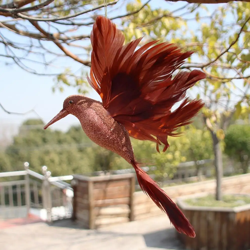 

Bird Pendant Realistic Looking Anti-deformed Anti-fading Feather Living Room Fake Hummingbird Pendant Home Decor Daily Use