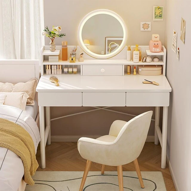 Bedroom Makeup Vanity Table Mirror Desk White Storage Dressing Table Modern  Organizer Cheap Shelf Penteadeira Home Furniture - AliExpress